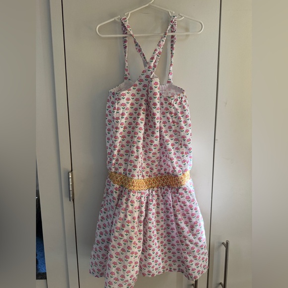 Boden British Style Pink Floral Romper - Sleeveless, Smock Waist, 9-10, MSRP $68 - Picture 6 of 12